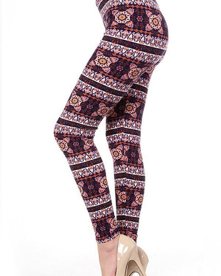 KIDS N168 KIDS ETHNIC PRINT BRUSHED FULL LEGGINGS