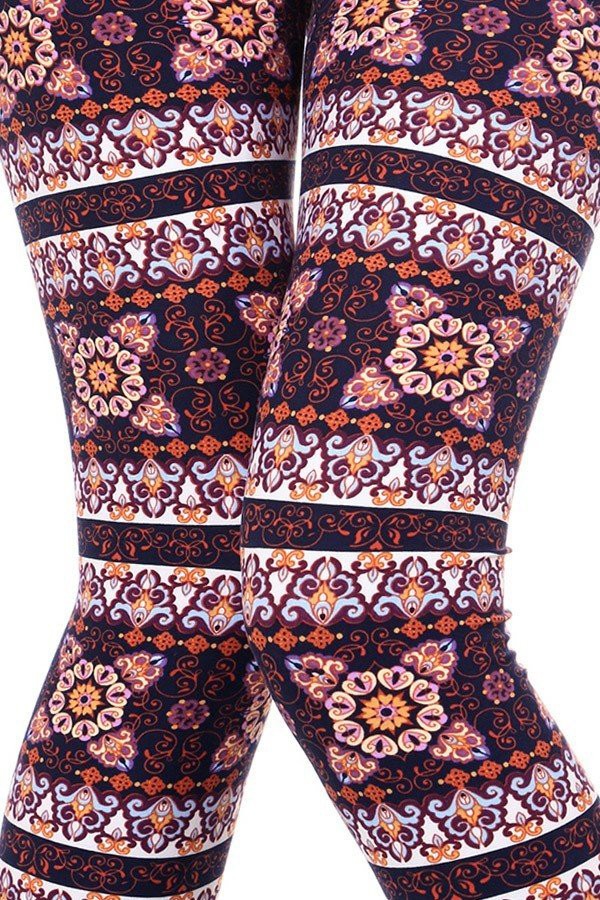 KIDS N168 KIDS ETHNIC PRINT BRUSHED FULL LEGGINGS