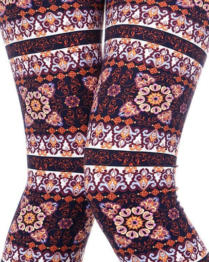 KIDS N168 KIDS ETHNIC PRINT BRUSHED FULL LEGGINGS