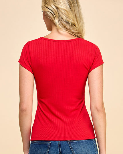 PSRT RIB CREW NECK TOP