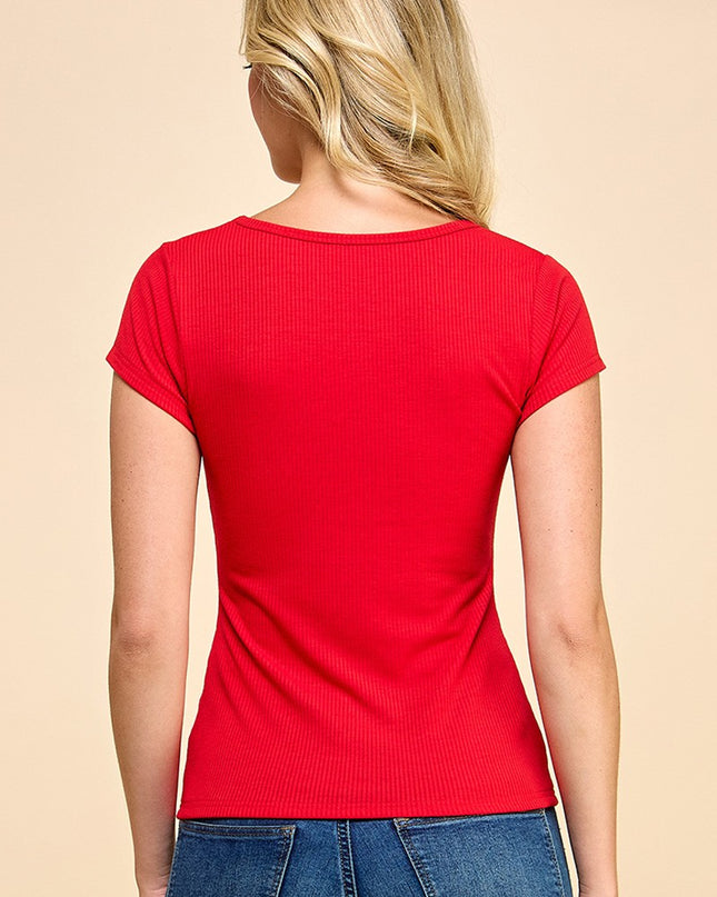 PSRT RIB CREW NECK TOP