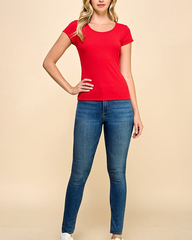 PSRT RIB CREW NECK TOP