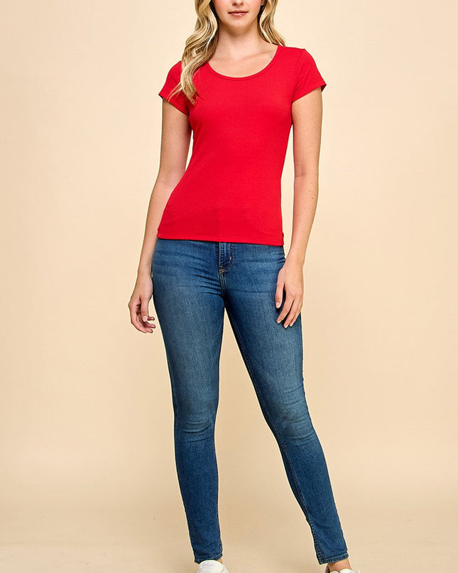 PSRT RIB CREW NECK TOP