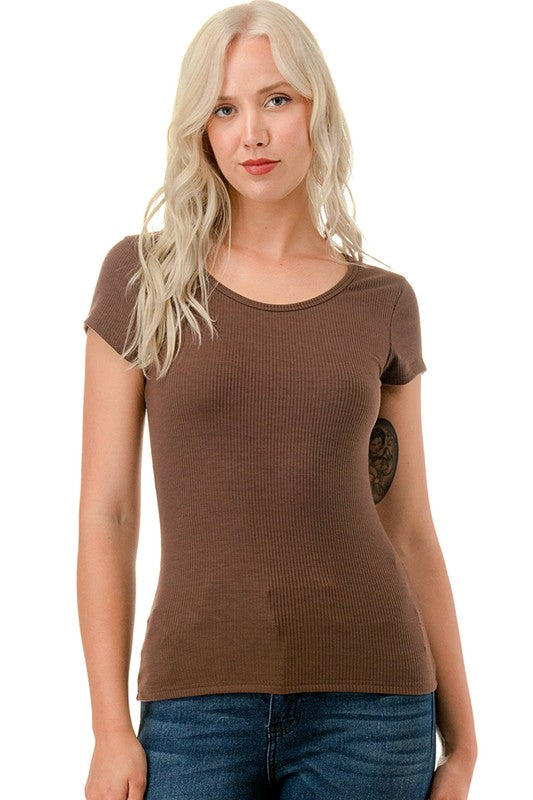 PSRT RIB CREW NECK TOP