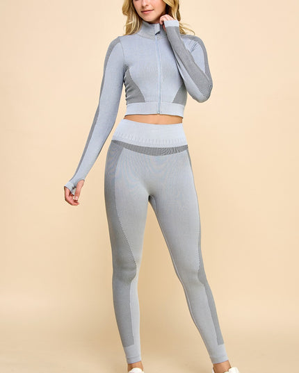 JA22SET ACTIVEWEAR WORKOUT ZIP-UP 2PC SET