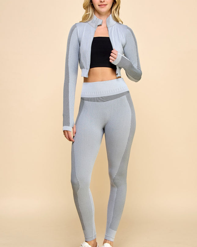 JA22SET ACTIVEWEAR WORKOUT ZIP-UP 2PC SET
