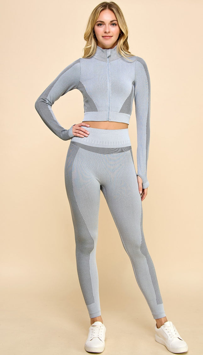 JA22SET ACTIVEWEAR WORKOUT ZIP-UP 2PC SET