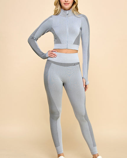 JA22SET ACTIVEWEAR WORKOUT ZIP-UP 2PC SET