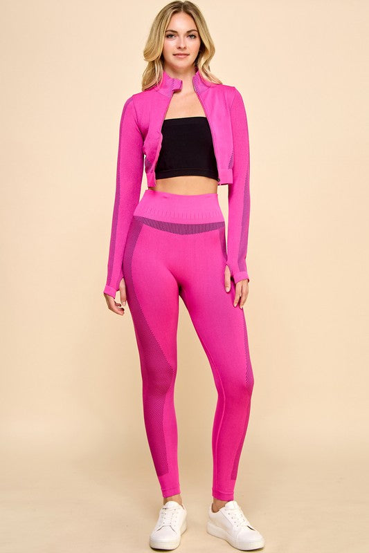 JA22SET ACTIVEWEAR WORKOUT ZIP-UP 2PC SET