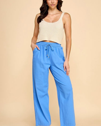 LINEN-02 LINEN DRAWSTRING PANTS