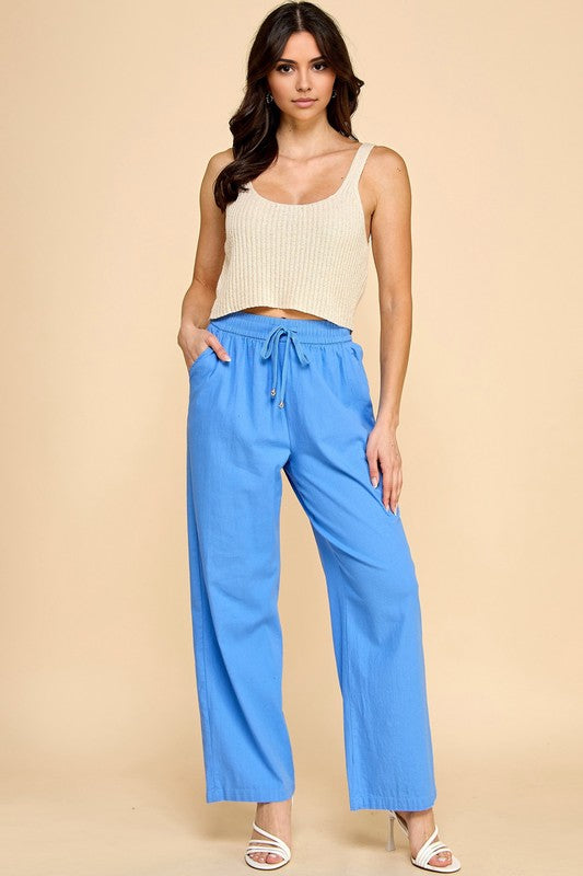 LINEN-02 LINEN DRAWSTRING PANTS