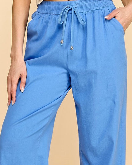 LINEN-02 LINEN DRAWSTRING PANTS