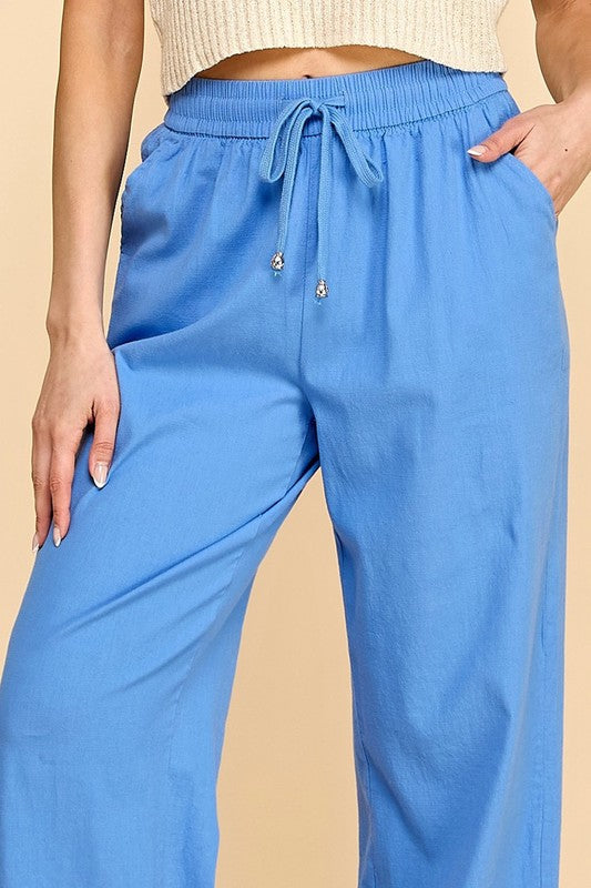 LINEN-02 LINEN DRAWSTRING PANTS