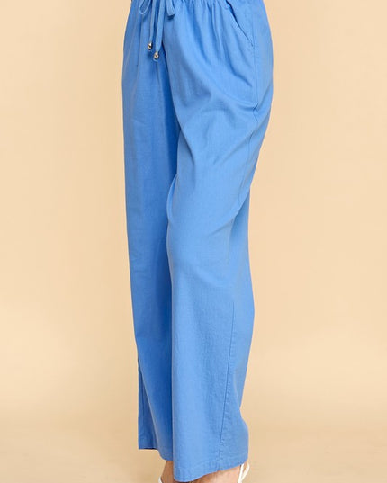 LINEN-02 LINEN DRAWSTRING PANTS