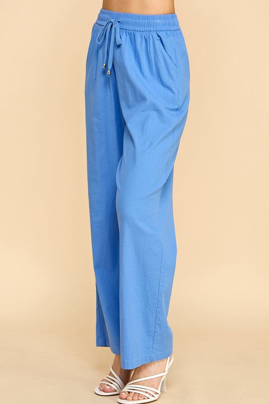 LINEN-02 LINEN DRAWSTRING PANTS