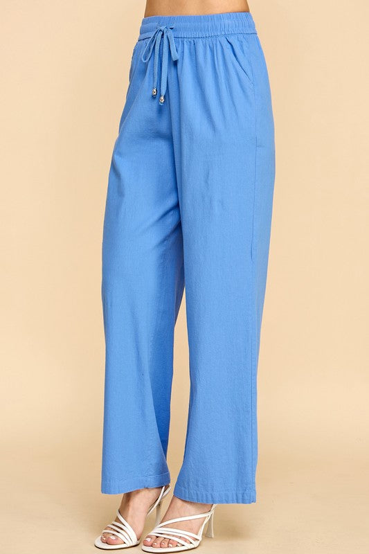LINEN-02 LINEN DRAWSTRING PANTS