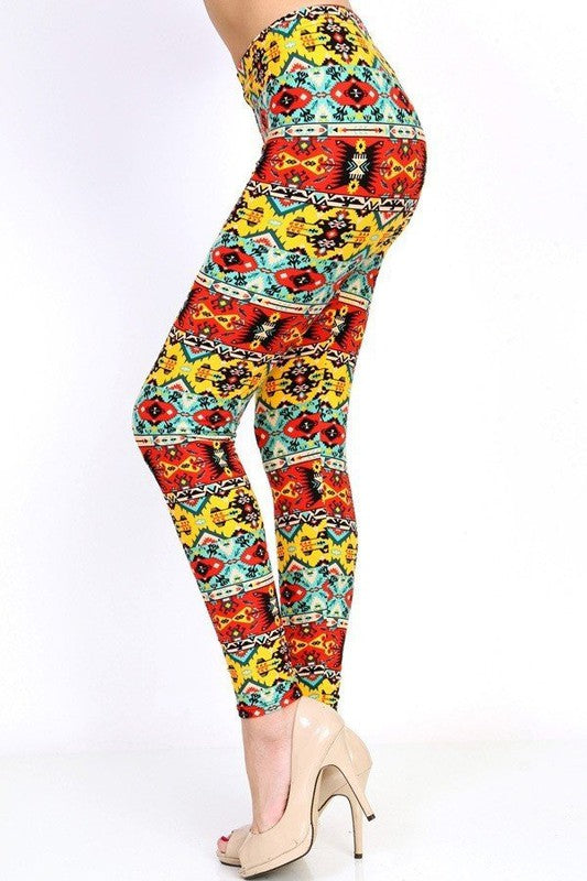 KIDS N147 KIDS ETHNIC PRINT LEGGINGS