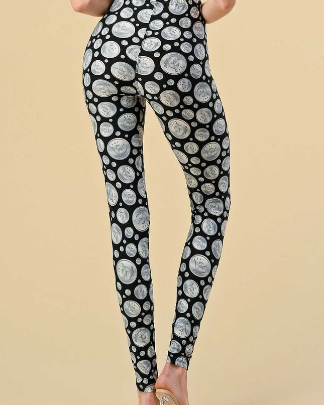F764 Bitcoin Print Leggings