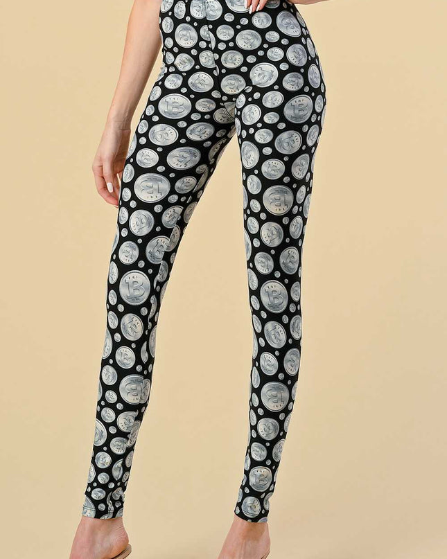 F764 Bitcoin Print Leggings