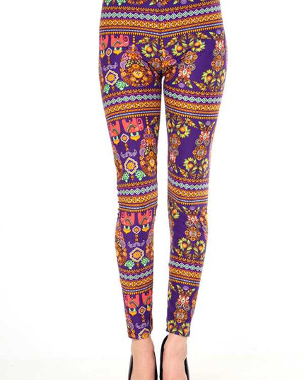 PLUS F473 PLUS SIZE ETHNIC ELEPHANT PRINT LEGGINGS