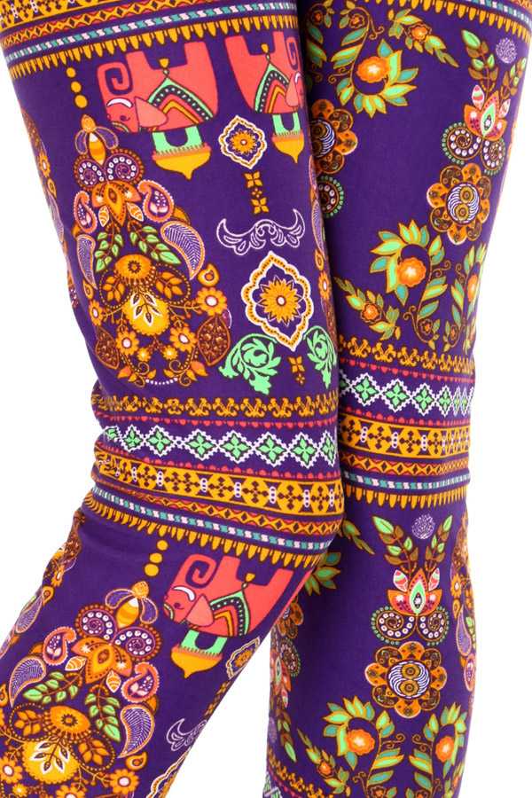 PLUS F473 PLUS SIZE ETHNIC ELEPHANT PRINT LEGGINGS