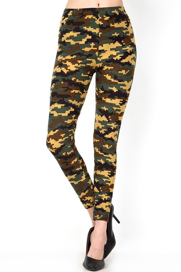 PLUS F720 PLUS SIZE DIGITAL CAMOUFLAGE PRINT FULL LEGGINGS