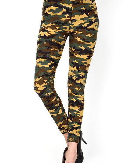 PLUS F720 PLUS SIZE DIGITAL CAMOUFLAGE PRINT FULL LEGGINGS