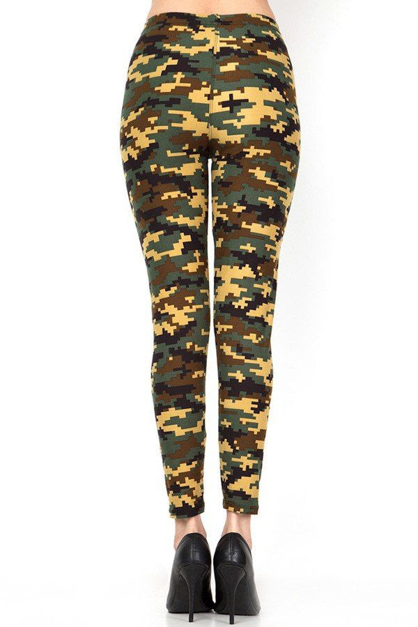 PLUS F720 PLUS SIZE DIGITAL CAMOUFLAGE PRINT FULL LEGGINGS