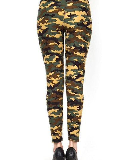 PLUS F720 PLUS SIZE DIGITAL CAMOUFLAGE PRINT FULL LEGGINGS