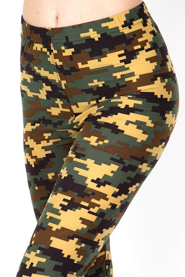 PLUS F720 PLUS SIZE DIGITAL CAMOUFLAGE PRINT FULL LEGGINGS