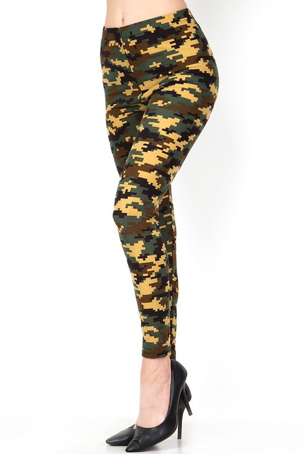 PLUS F720 PLUS SIZE DIGITAL CAMOUFLAGE PRINT FULL LEGGINGS