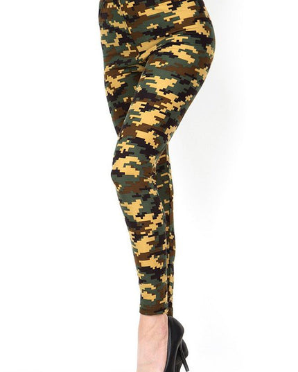 PLUS F720 PLUS SIZE DIGITAL CAMOUFLAGE PRINT FULL LEGGINGS