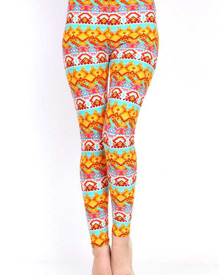 PLUS N144 PLUS SIZE TRIBAL PRINT LEGGINGS