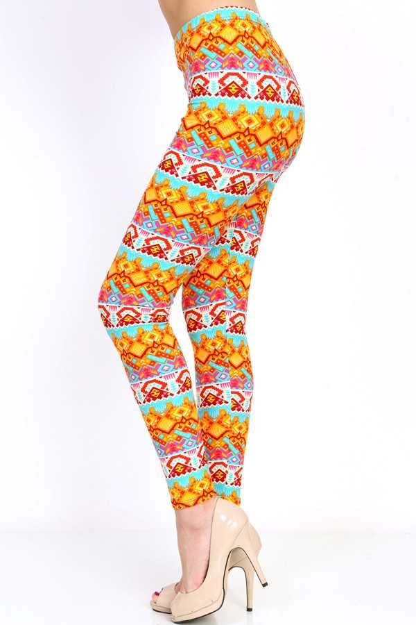 PLUS N144 PLUS SIZE TRIBAL PRINT LEGGINGS
