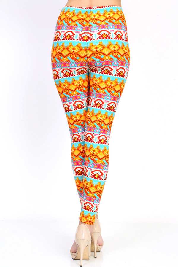 PLUS N144 PLUS SIZE TRIBAL PRINT LEGGINGS