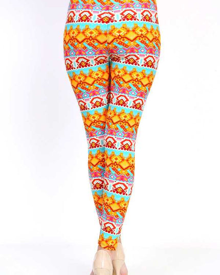 PLUS N144 PLUS SIZE TRIBAL PRINT LEGGINGS