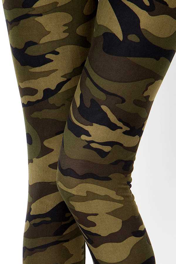 PLUS F120 PLUS SIZE CAMOUFLAGE PRINT LEGGINGS