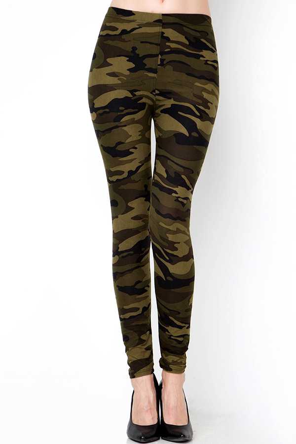 PLUS F120 PLUS SIZE CAMOUFLAGE PRINT LEGGINGS