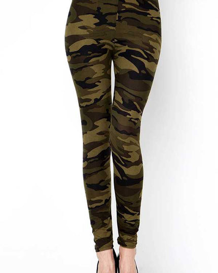 PLUS F120 PLUS SIZE CAMOUFLAGE PRINT LEGGINGS