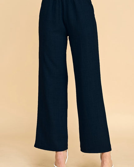 LELIS-01 SILKY LELISI WOVEN WIDE LEG PANTS
