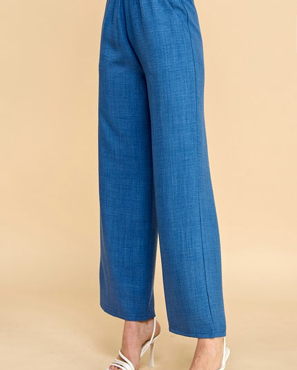LELIS-01 SILKY LELISI WOVEN WIDE LEG PANTS