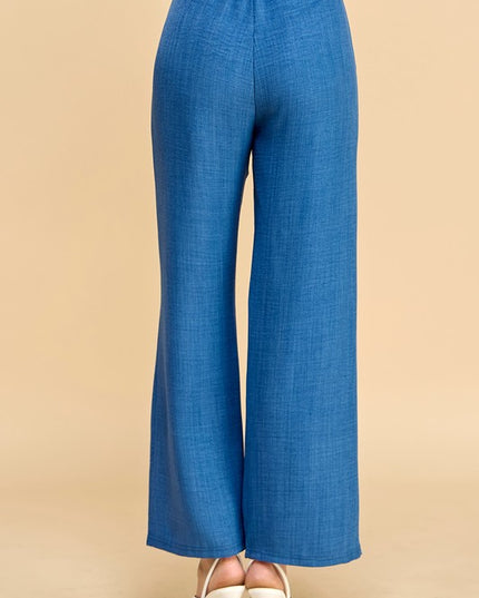 LELIS-01 SILKY LELISI WOVEN WIDE LEG PANTS