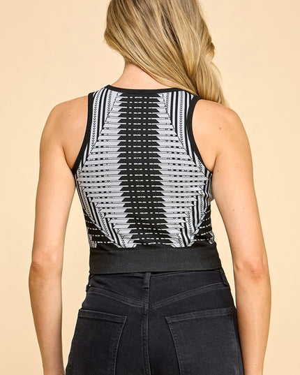 PT003 PRINT CROP TANK TOP
