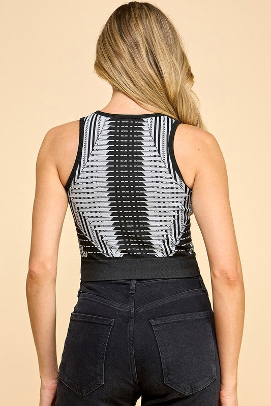 PT003 PRINT CROP TANK TOP
