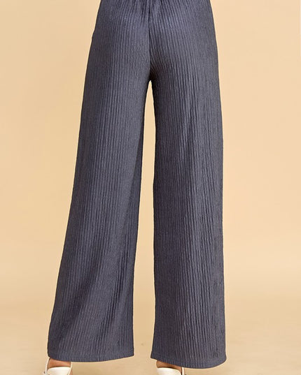 HK01SX PLUS SIZE CRINKLE WIDE  LEG PANTS