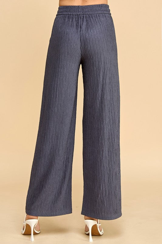 HK01SX PLUS SIZE CRINKLE WIDE  LEG PANTS