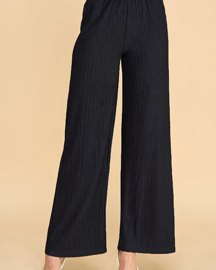 HK01SX PLUS SIZE CRINKLE WIDE  LEG PANTS
