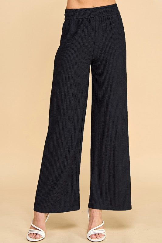 HK01SX PLUS SIZE CRINKLE WIDE  LEG PANTS