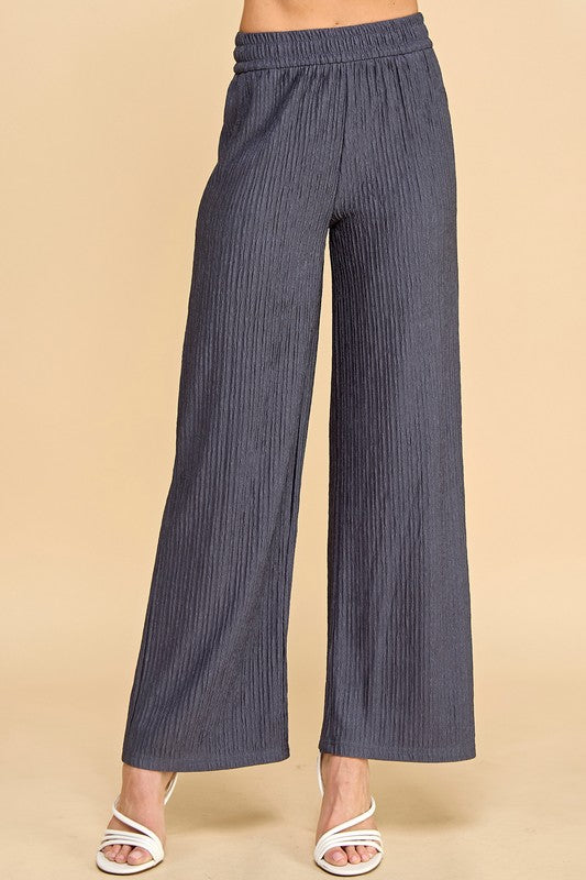 HK01SX PLUS SIZE CRINKLE WIDE  LEG PANTS