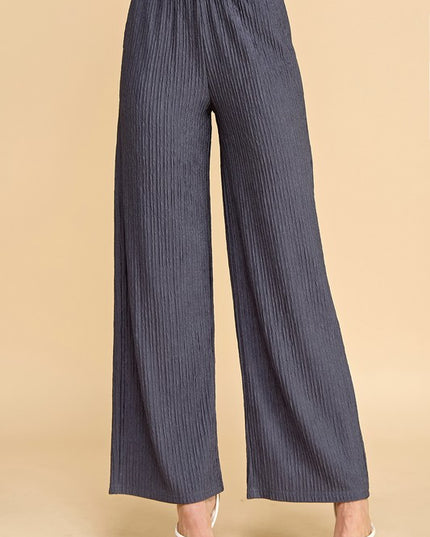 HK01SX PLUS SIZE CRINKLE WIDE  LEG PANTS